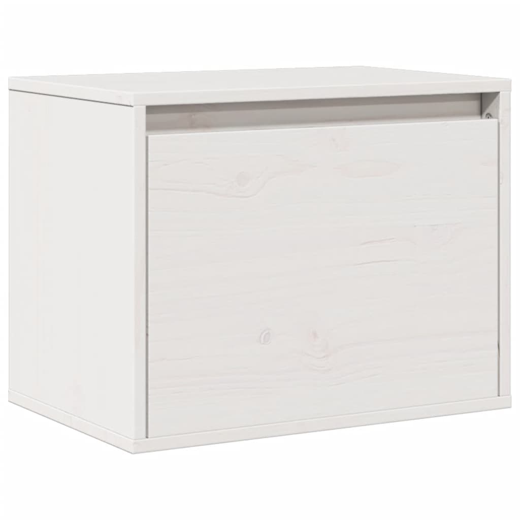 Pensile Bianco 45x30x35 cm in Legno Massello di Pino