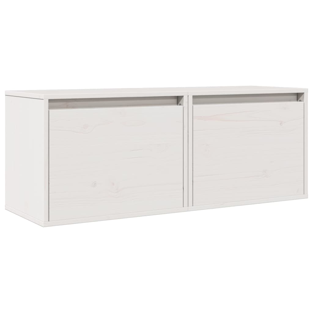 Pensili Bianchi 2 pz 45x30x35 cm in Legno Massello di Pino