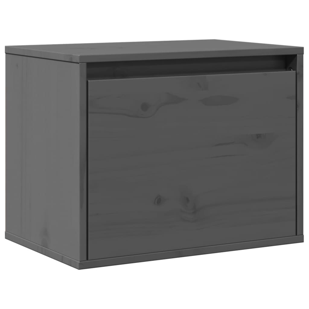 Pensile Grigio 45x30x35 cm in Legno Massello di Pino