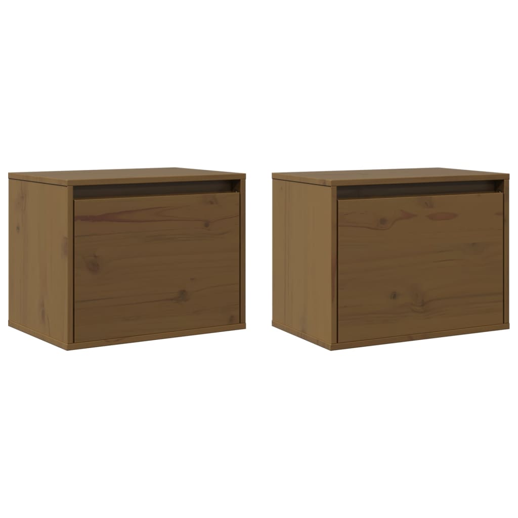 Pensili ambra 2 pz 45x30x35 cm in Legno Massello di Pino