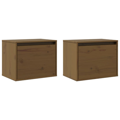 Pensili ambra 2 pz 45x30x35 cm in Legno Massello di Pino
