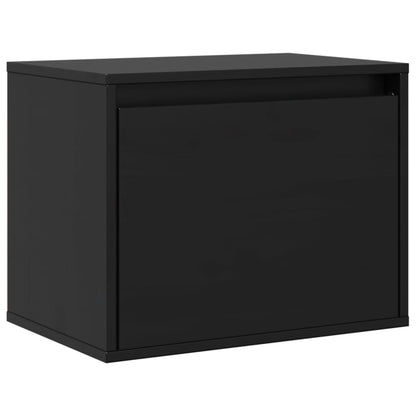 Pensile Nero 45x30x35 cm in Legno Massello di Pino