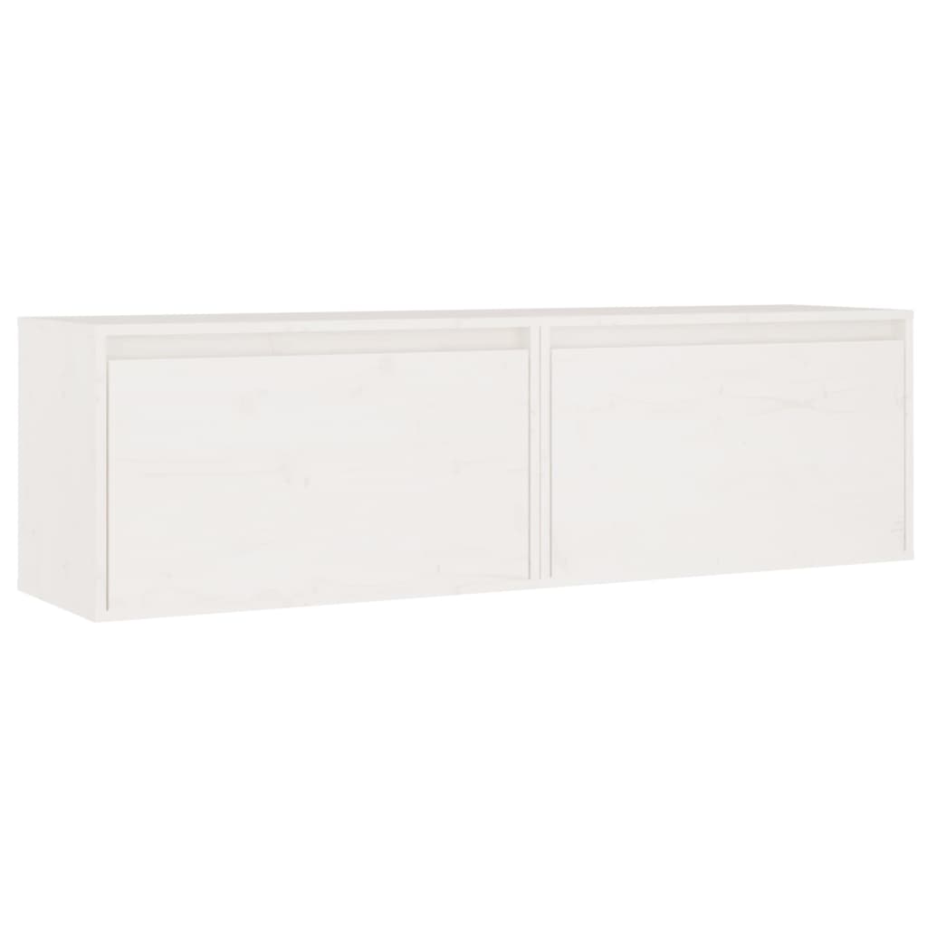 Pensili Bianchi 2 pz 60x30x35 cm in Legno Massello di Pino