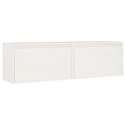Pensili Bianchi 2 pz 60x30x35 cm in Legno Massello di Pino