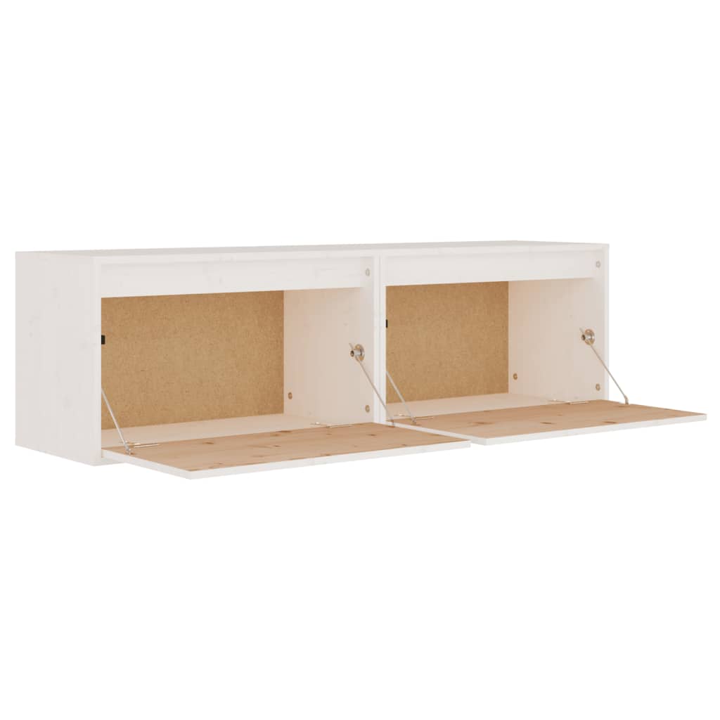 Pensili Bianchi 2 pz 60x30x35 cm in Legno Massello di Pino