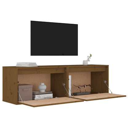 Pensili ambra 2 pz 60x30x35 cm in Legno Massello di Pino
