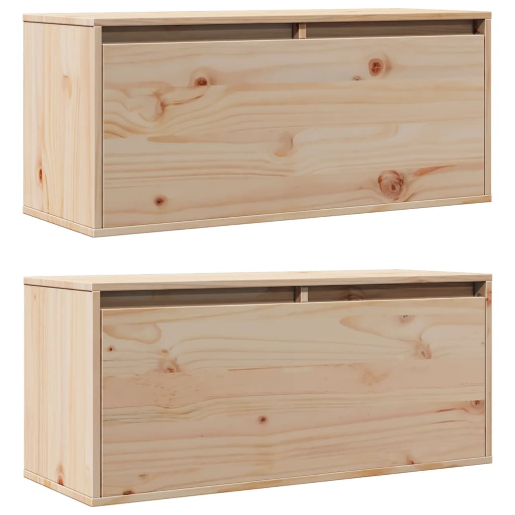 Pensili 2 pz 80x30x35 cm in Legno Massello di Pino