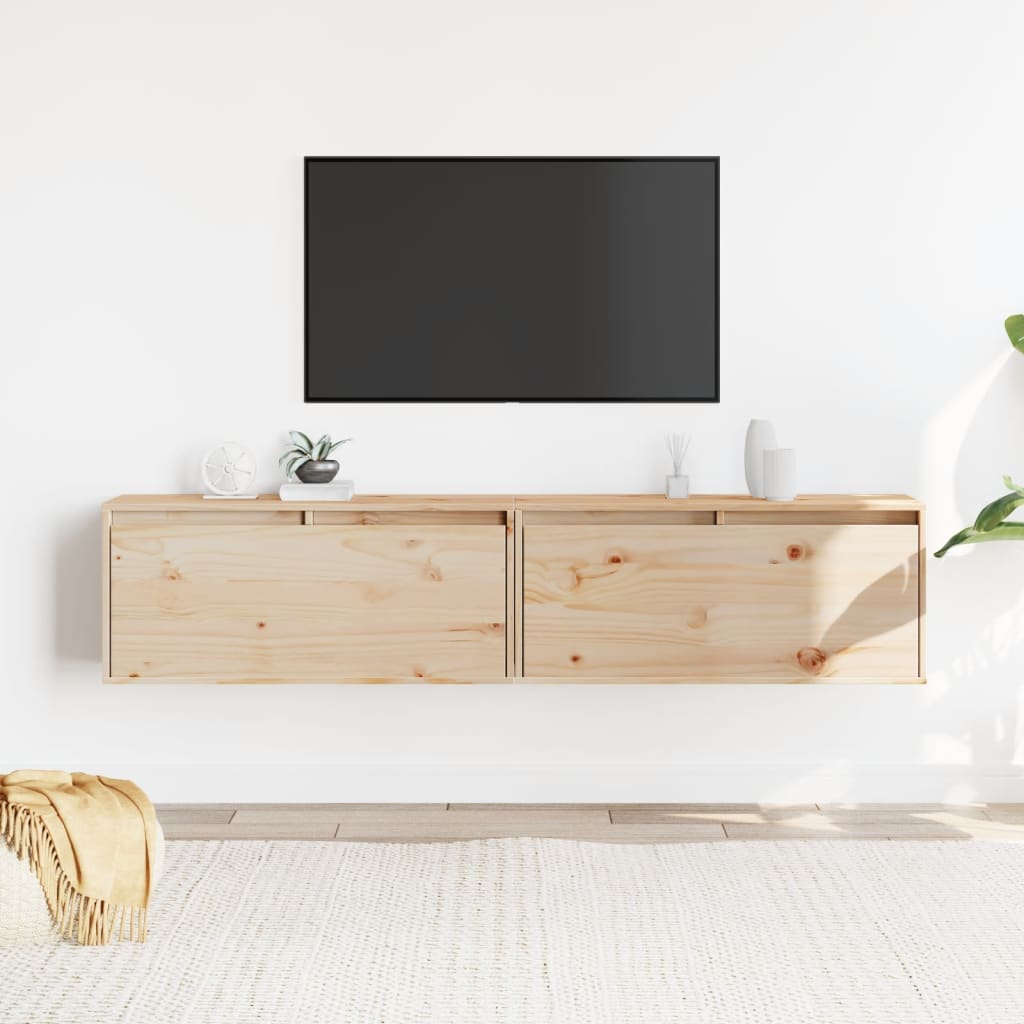 Pensili 2 pz 80x30x35 cm in Legno Massello di Pino