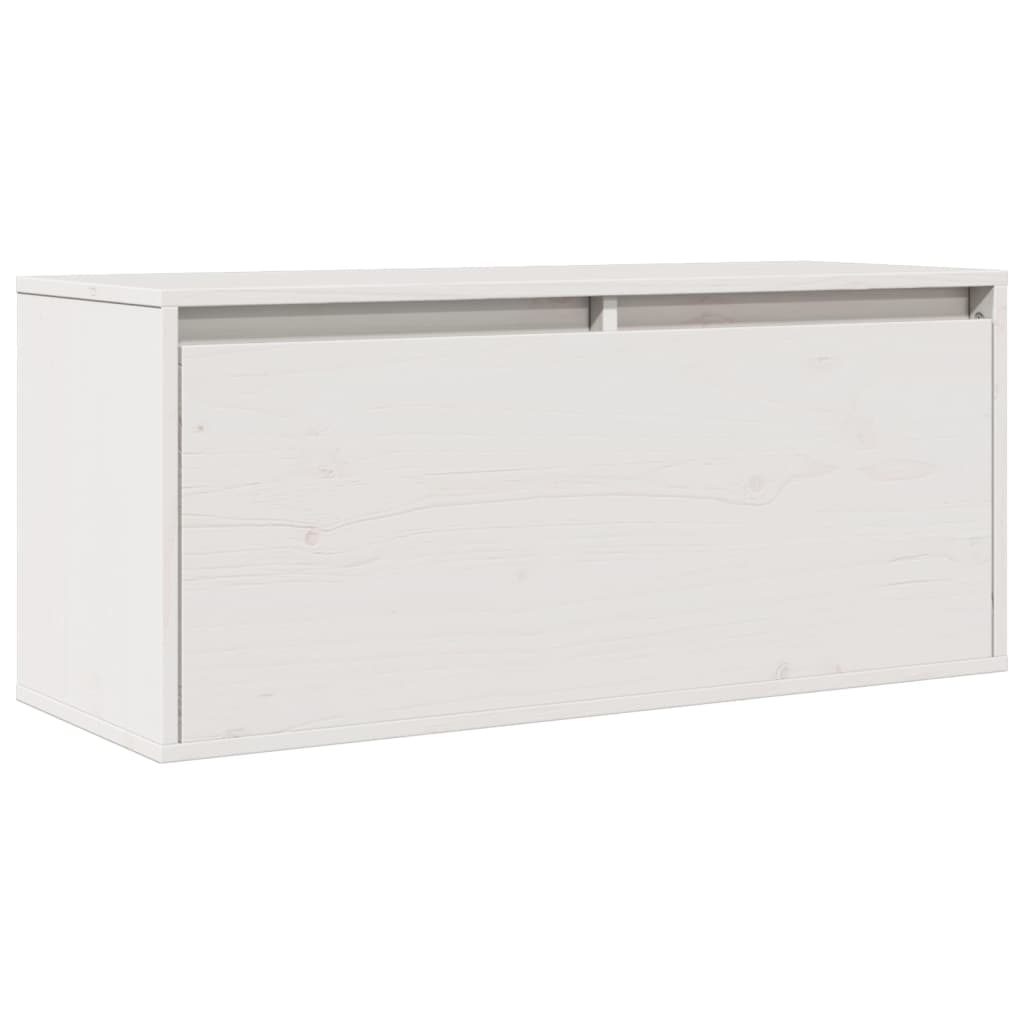 Pensile Bianco 80x30x35 cm in Legno Massello di Pino