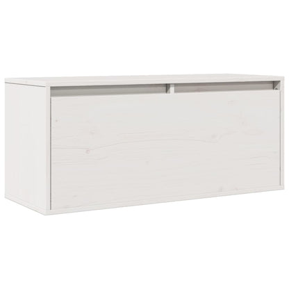 Pensile Bianco 80x30x35 cm in Legno Massello di Pino