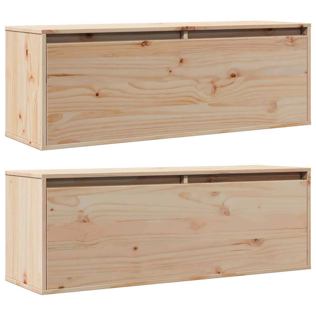Pensili 2 pz 100x30x35 cm in Legno Massello di Pino