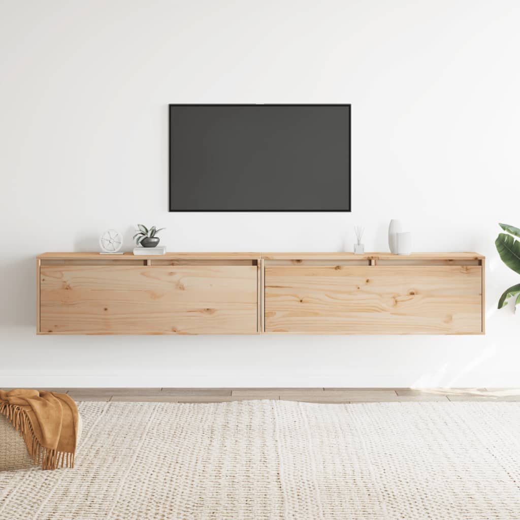 Pensili 2 pz 100x30x35 cm in Legno Massello di Pino