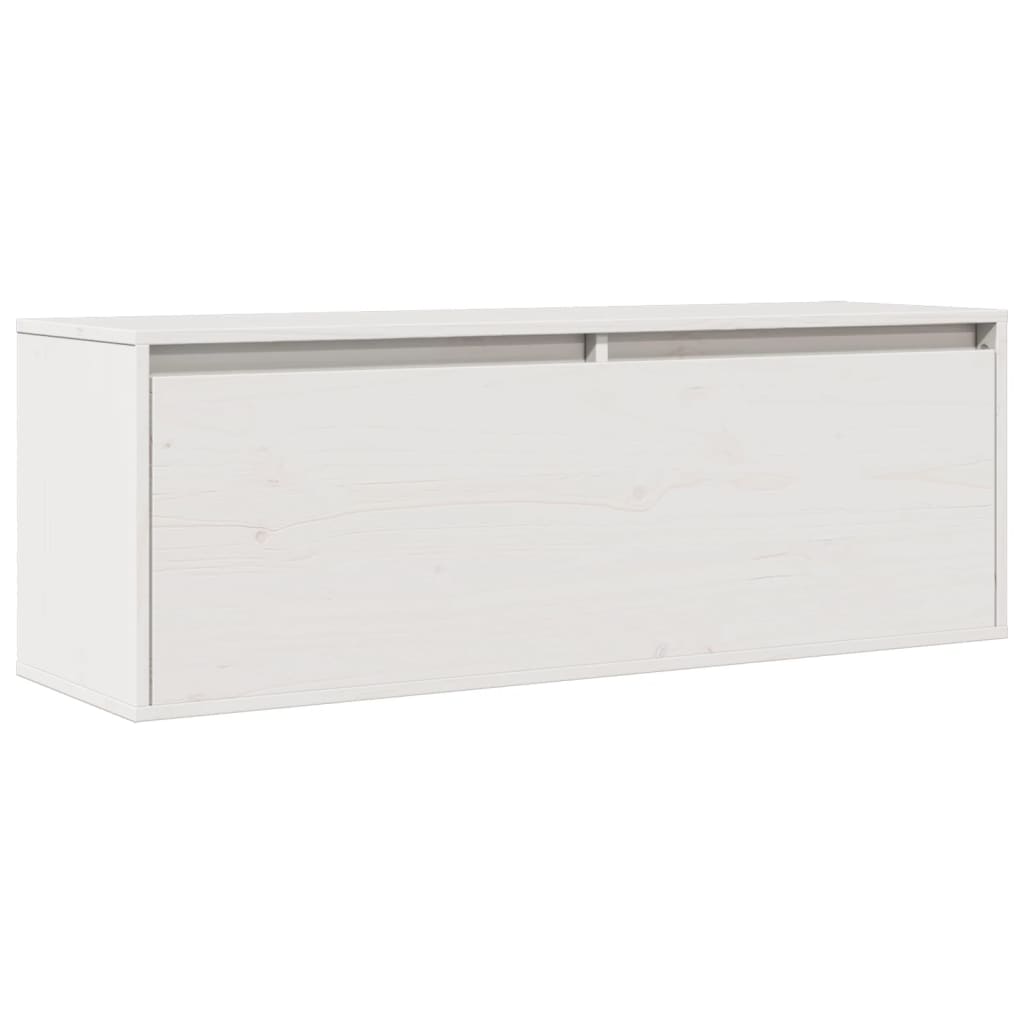 Pensile Bianco 100x30x35 cm in Legno Massello di Pino