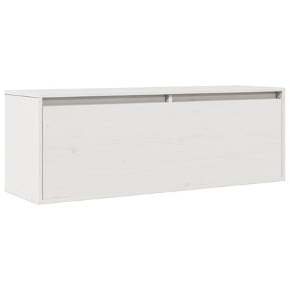 Pensile Bianco 100x30x35 cm in Legno Massello di Pino