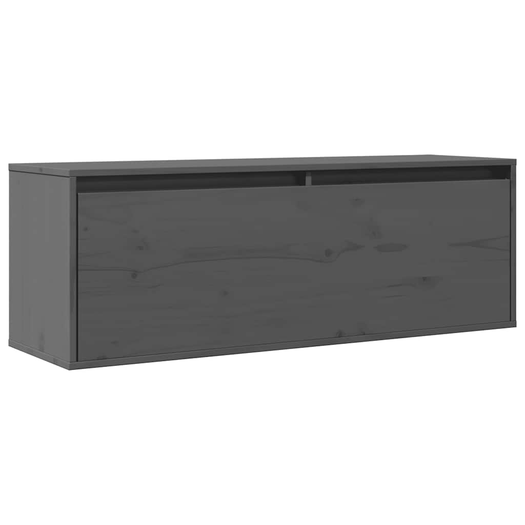 Pensile Grigio 100x30x35 cm in Legno Massello di Pino