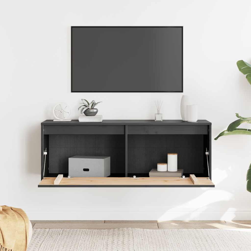 Pensile Grigio 100x30x35 cm in Legno Massello di Pino