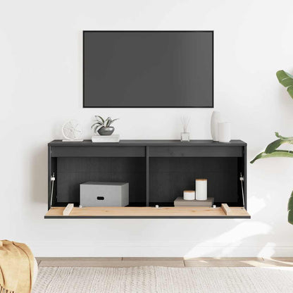Pensile Grigio 100x30x35 cm in Legno Massello di Pino
