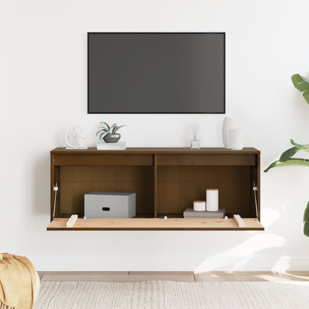 Pensile Marrone ambra 100x30x35 cm in Legno Massello di Pino