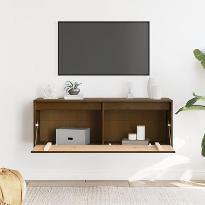 Pensile Marrone ambra 100x30x35 cm in Legno Massello di Pino