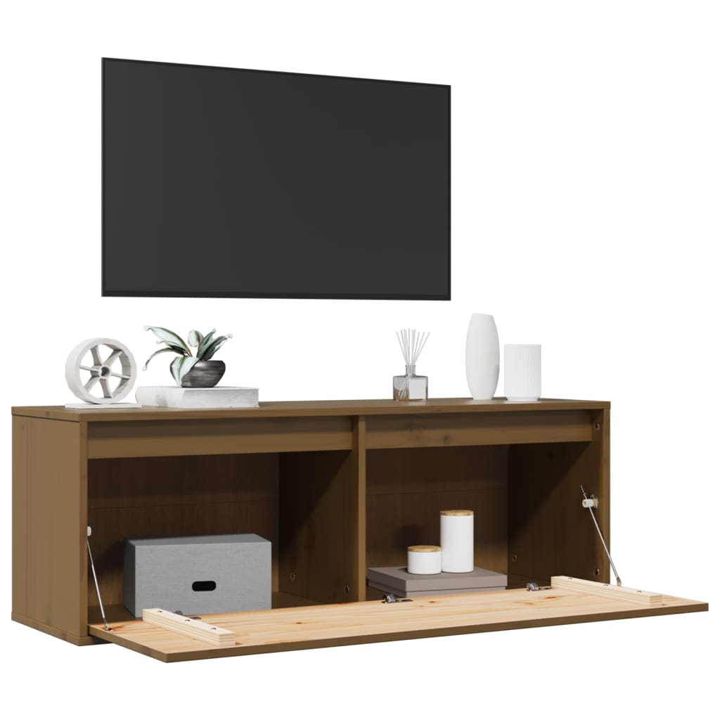 Pensile Marrone ambra 100x30x35 cm in Legno Massello di Pino