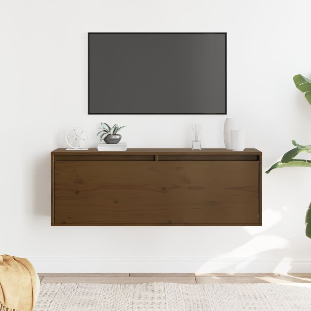 Pensile Marrone ambra 100x30x35 cm in Legno Massello di Pino