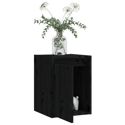 Pensili 2 pz Neri 30x30x40 cm in Legno Massello di Pino