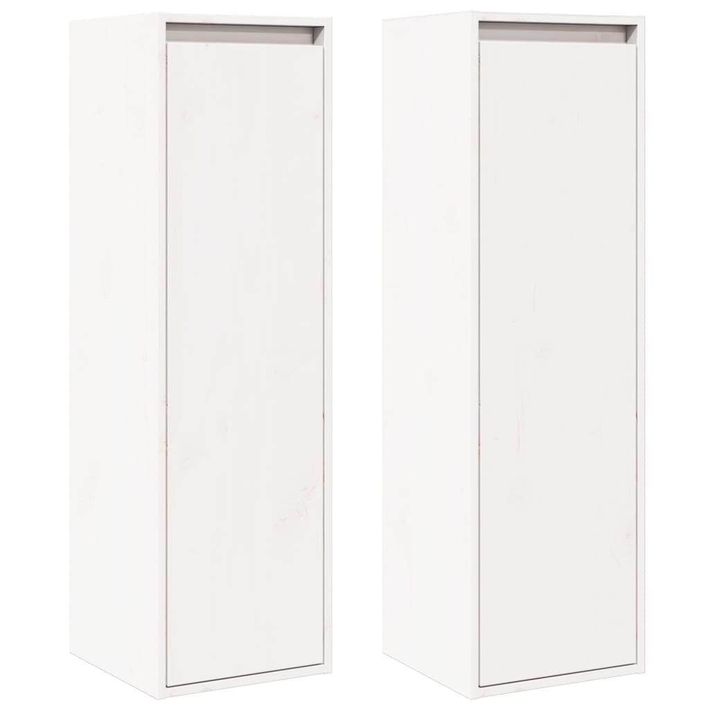 Pensili Bianchi 2 pz 30x30x100 cm in Legno Massello di Pino