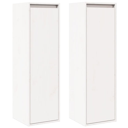 Pensili Bianchi 2 pz 30x30x100 cm in Legno Massello di Pino