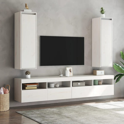 Pensili Bianchi 2 pz 30x30x100 cm in Legno Massello di Pino