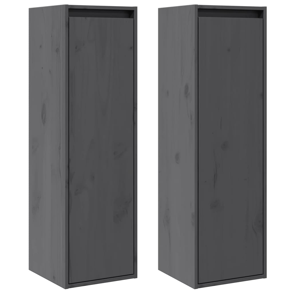 Pensili Grigi 2 pz 30x30x100 cm in Legno Massello di Pino