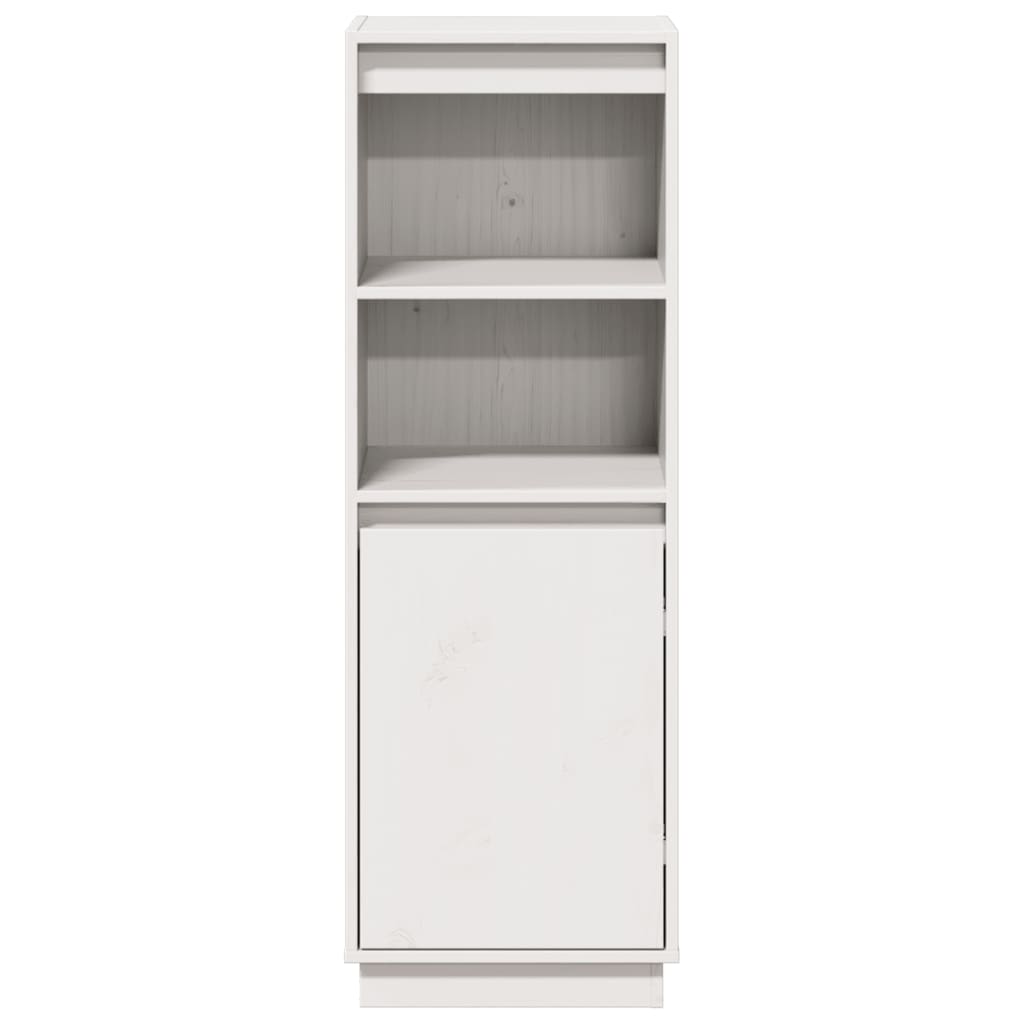 Credenza Bianca 37x34x110 cm in Legno Massello di Pino