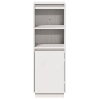 Credenza Bianca 37x34x110 cm in Legno Massello di Pino