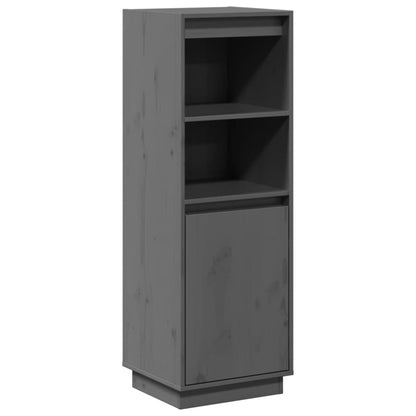 Credenza Grigia 37x34x110 cm in Legno Massello di Pino