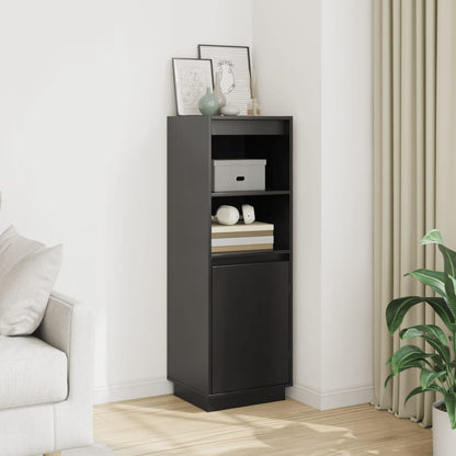 Credenza Nera 37x34x110 cm in Legno di Pino