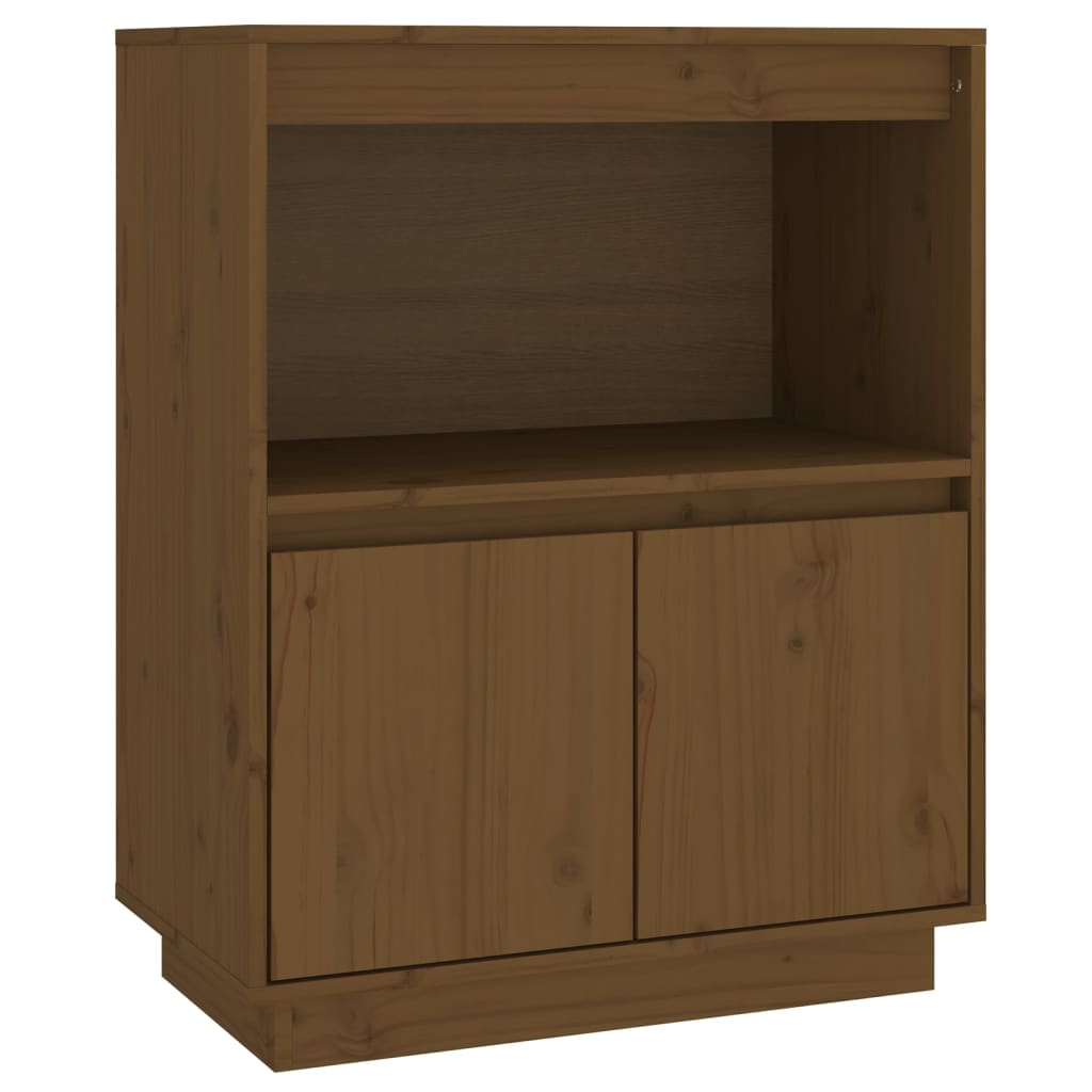 Credenza Marrone Ambra 60x34x75 cm in Legno Massello di Pino