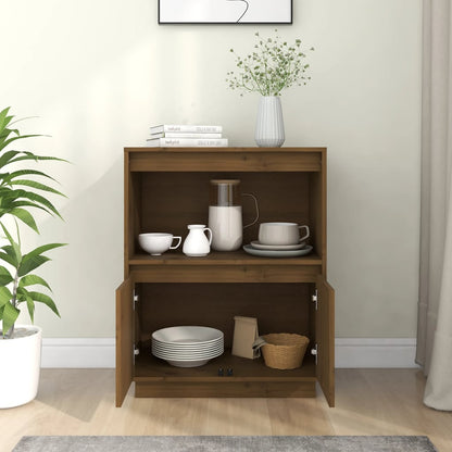 Credenza Marrone Ambra 60x34x75 cm in Legno Massello di Pino