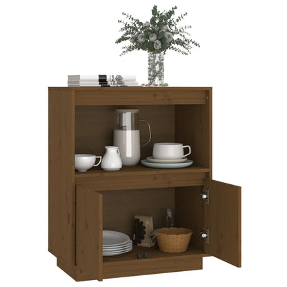Credenza Marrone Ambra 60x34x75 cm in Legno Massello di Pino