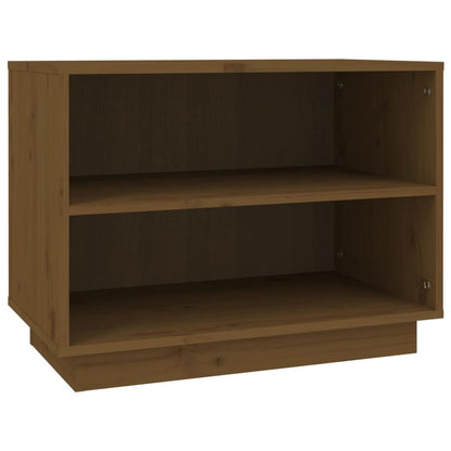 Scarpiera Marrone Ambra 60x34x45 cm in Legno Massello di Pino
