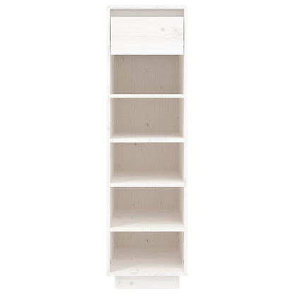 Scarpiera Bianca 30x34x105 cm in Legno Massello di Pino