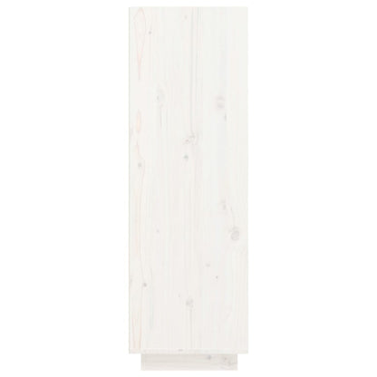 Scarpiera Bianca 30x34x105 cm in Legno Massello di Pino