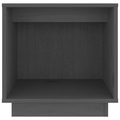 Comodino Grigio 40x30x40 cm in Legno Massello di Pino