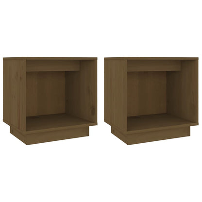 Comodini 2 pz Ambra 40x30x40 cm in Legno Massello di Pino
