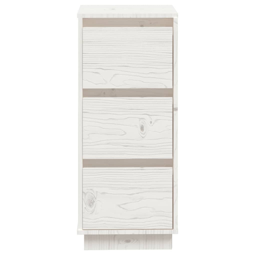 Credenza Bianca 32x34x75 cm in Legno Massello di Pino
