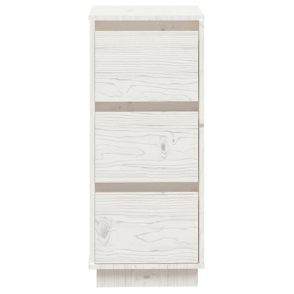 Credenza Bianca 32x34x75 cm in Legno Massello di Pino