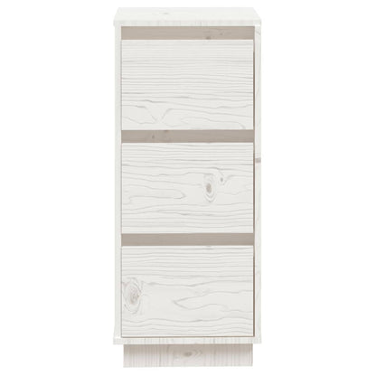 Credenze Bianche 2 pz 32x34x75 cm in Legno Massello di Pino