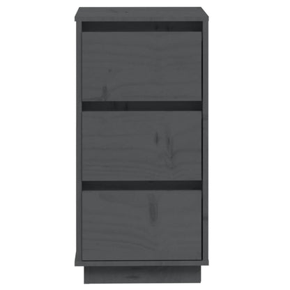 Credenze Grigie 2 pz 32x34x75 cm in Legno Massello di Pino