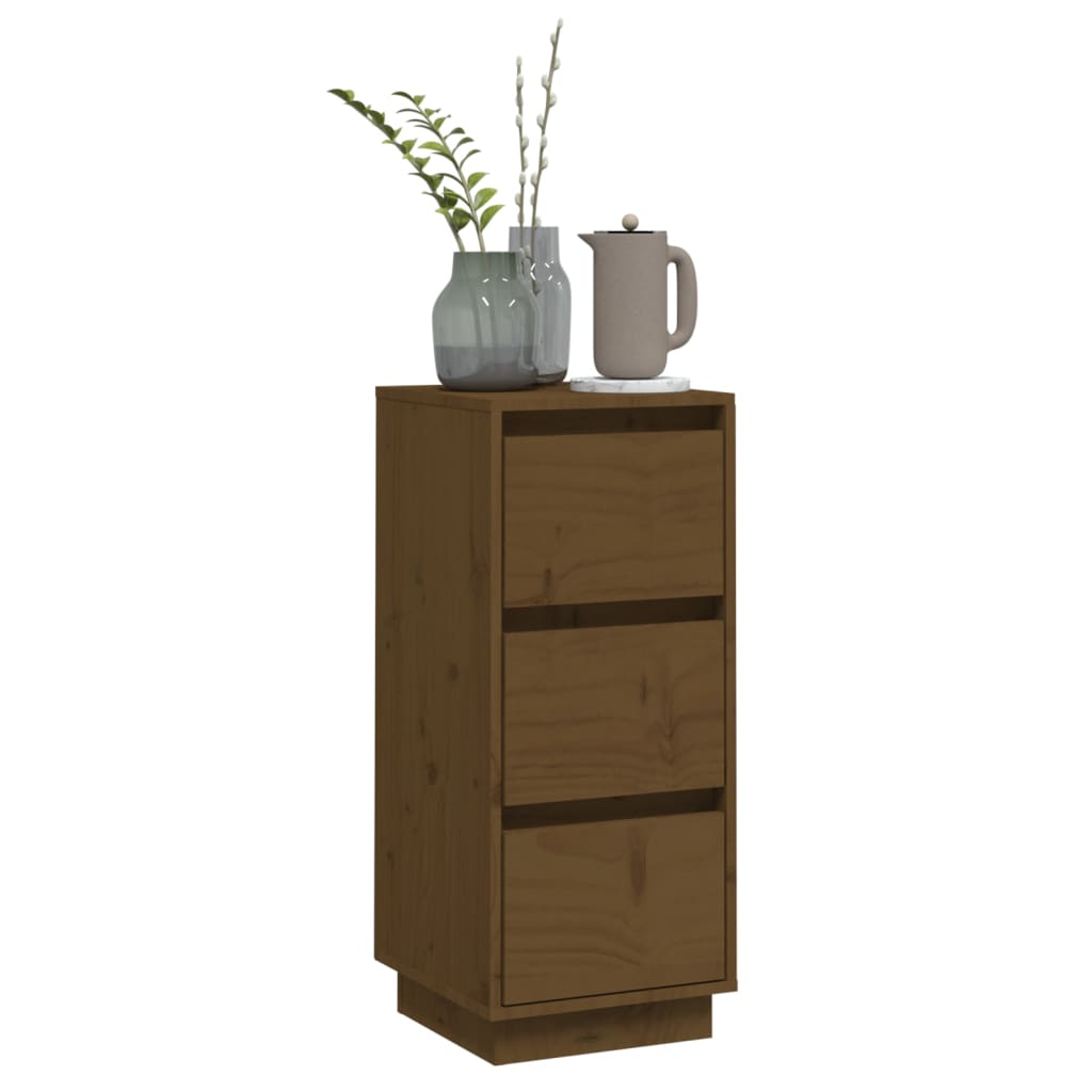 Credenza Marrone Ambra 32x34x75 cm in Legno Massello di Pino