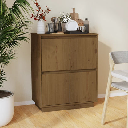 Credenza Marrone Ambra 60x34x75 cm in Legno Massello di Pino