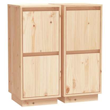Credenze 2 pz 31,5x34x75 cm in Legno Massello di Pino