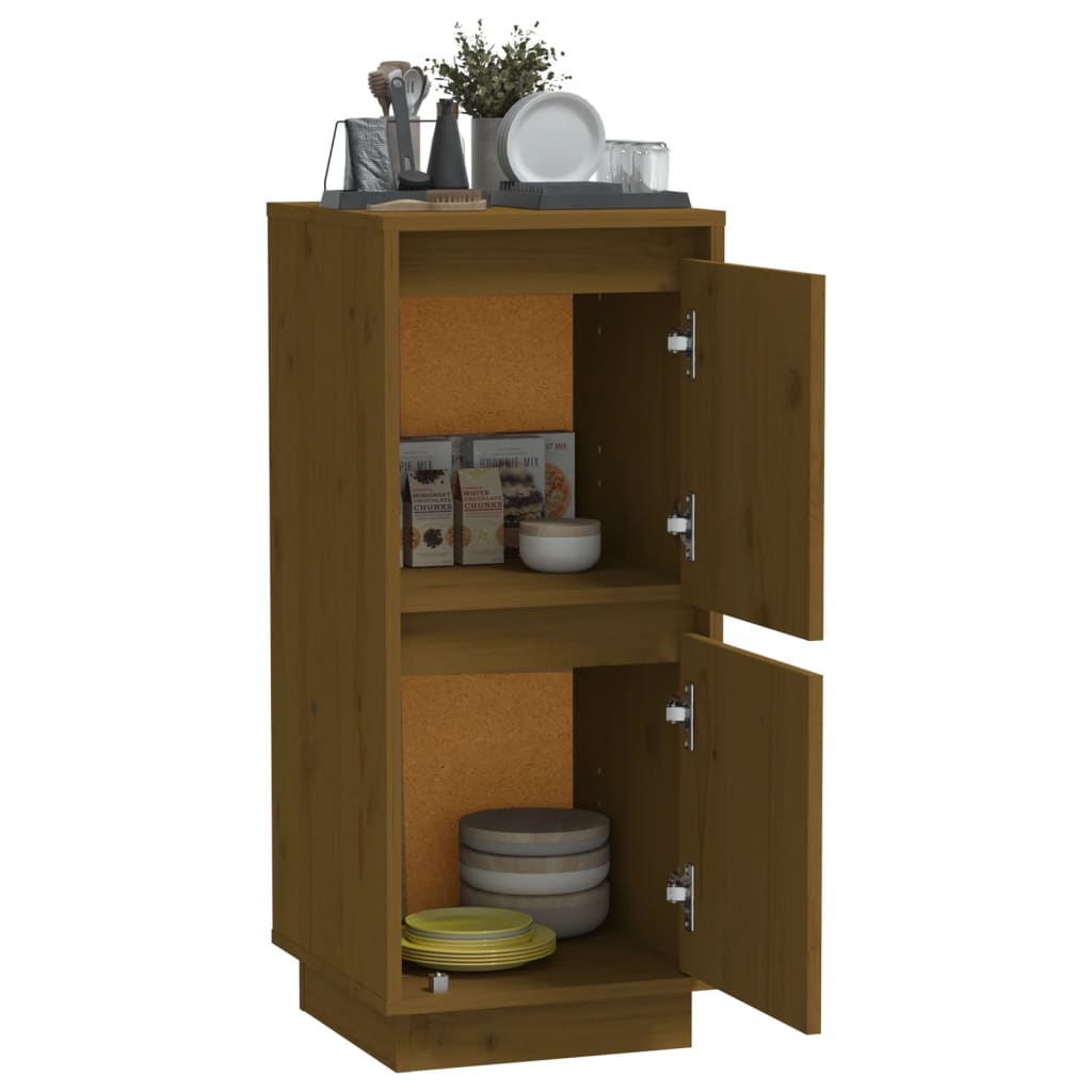 Credenza Marrone Ambra 31,5x34x75 cm in Legno Massello di Pino